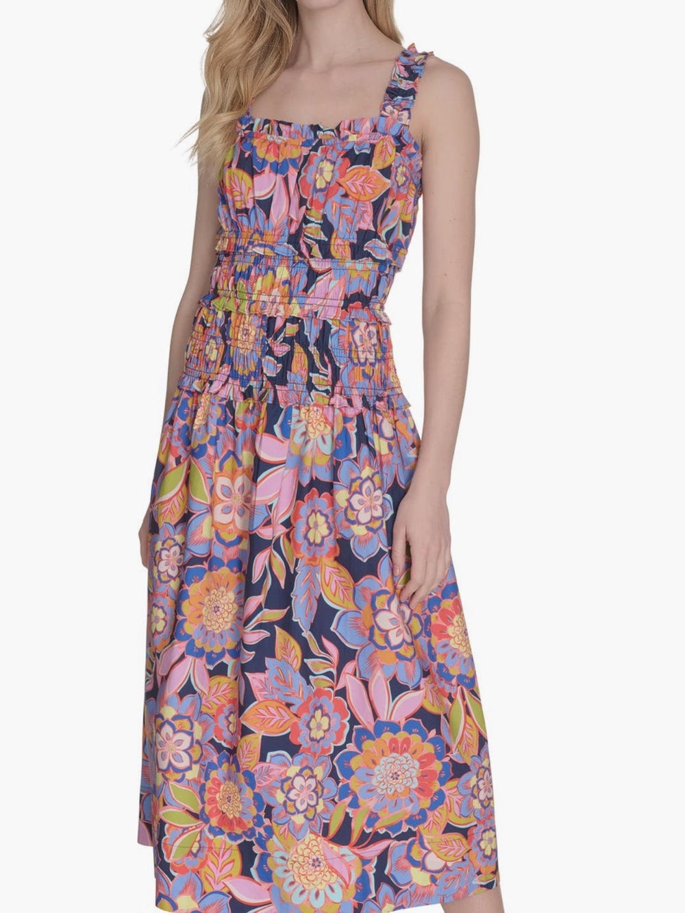 Eliza J Print Midi Sun  Dress - NWT Size 14W